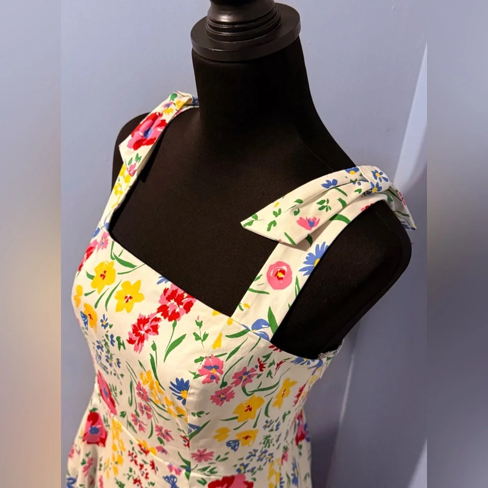 Kate Spade‎ Garden Bouquet Fit-and-flare Dress White / Multicolor Women’s Size 6 - Picture 5 of 14